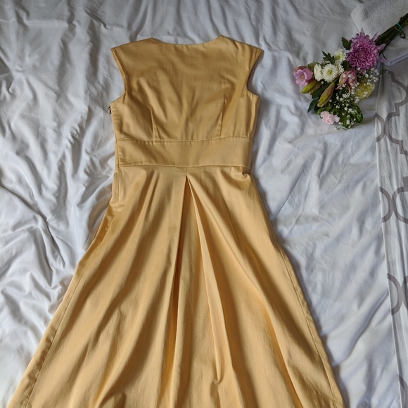 Gold cotton blend Calvin Klein dress - Picture 5 of 6
